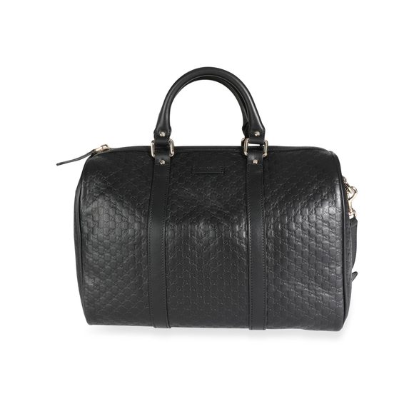 Gucci Black Microguccissima Leather Boston Bag - Picture 1 of 9